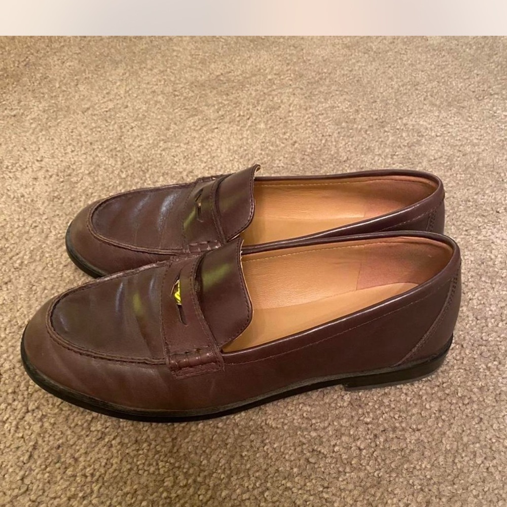 Madewell Women's Grayson Penny Brown Leather Loafers